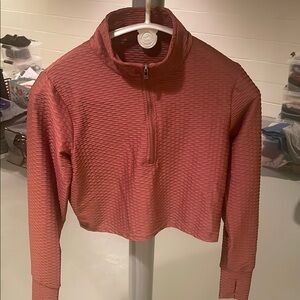 Buffbunny women’s long sleeve crop top workout quarter zip